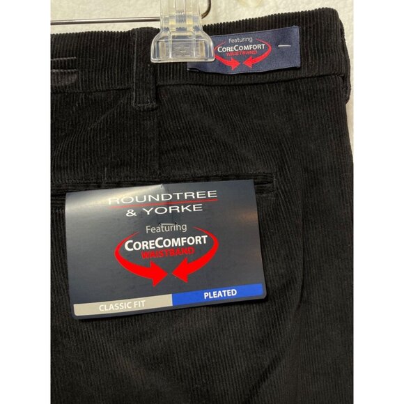 Roundtree & Yorke size 40 x 32 Classic Fit Pleated Corduroy Pants NWT - Picture 6 of 12